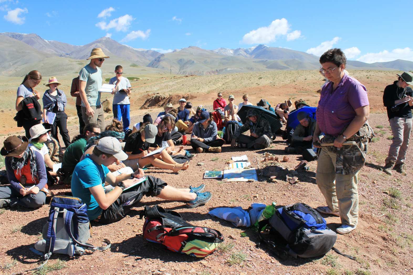 Dr. Sonya Platonova (on the right), summer school teacher in geomorphology and geology Dr. Sonya Platonova