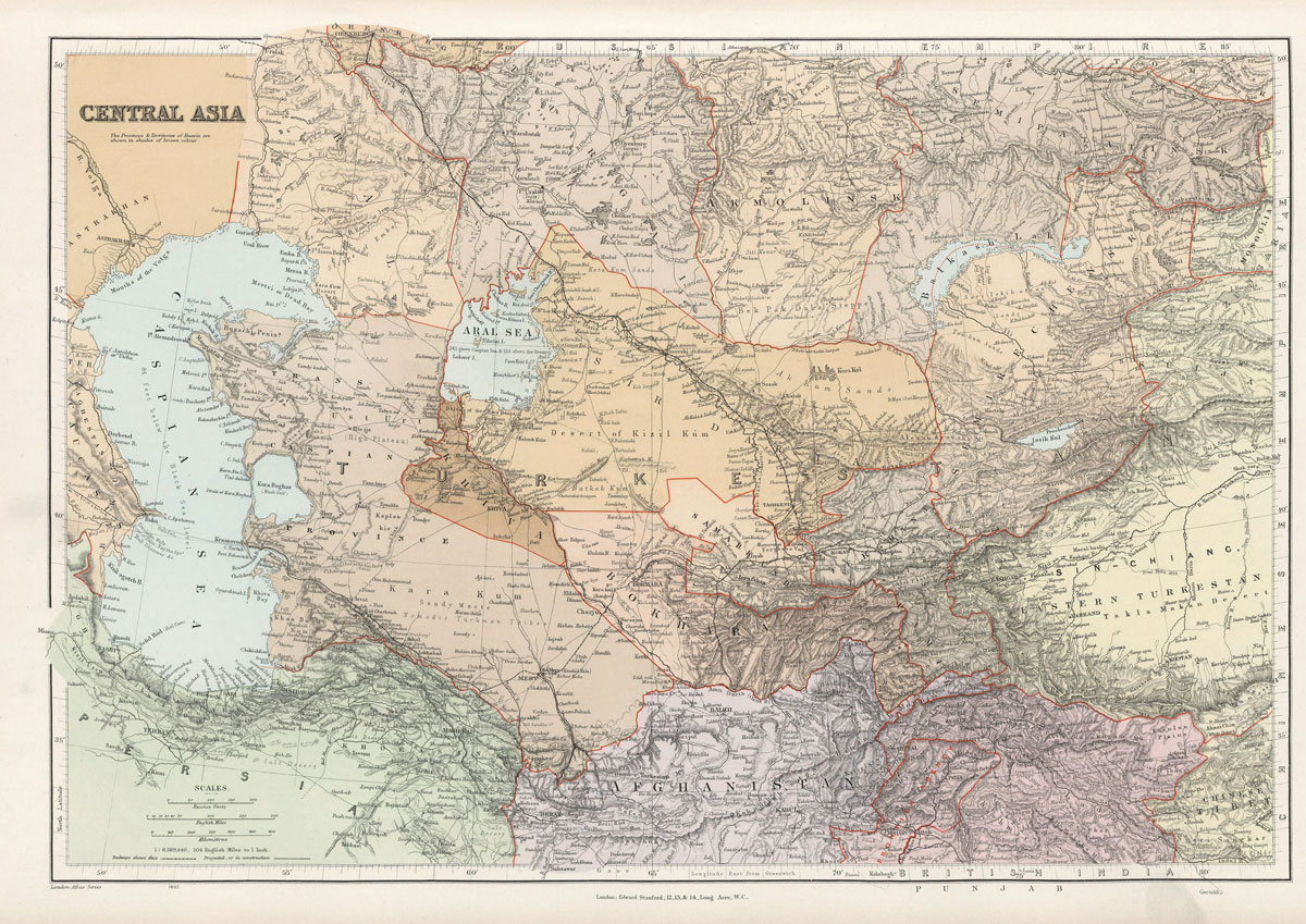 The administrative-territorial division of Central Asia in 1904